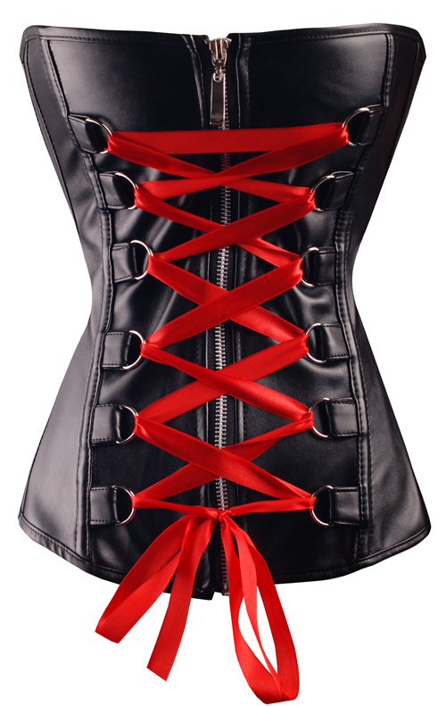 corset noir et rouge
