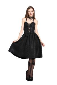 Black strapped dress bare back lolita gothic vampire victorian