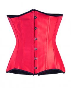 Red satin underbust corset, elegant gothic rock