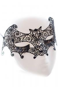 Venetian elegant gothic bat black lace Mask