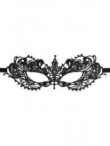 Venetian rigid black lace berenice Mask, elegant gothic, masked ball