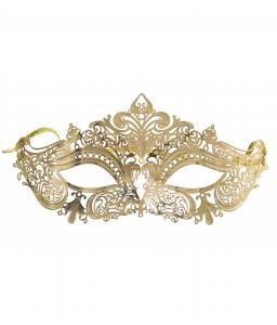 Venetian Sophisticated gold color Mask, fine ironwork with for masked ball