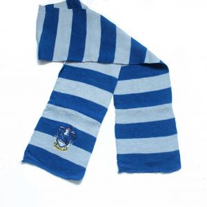 Scarf gray and striped blue, wizard Ravenclaw with coat of arms