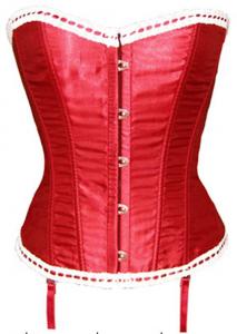 corset rouge bordeaux et bordure blanche renaissance victorian