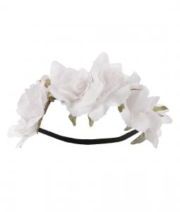 White roses crown headband, sweet romantic flowery bohemia