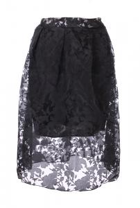 Black high waist lace skirt, casual elegant