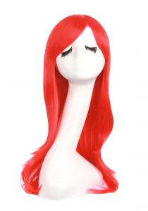 Vermeil red wavy long wig with hair strand 70cm, cosplay fancy fashion