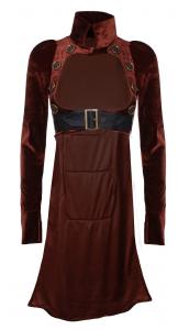 Brown Velvet Bolero Tailcoat, large buttons, Belt, SteampunkCouture
