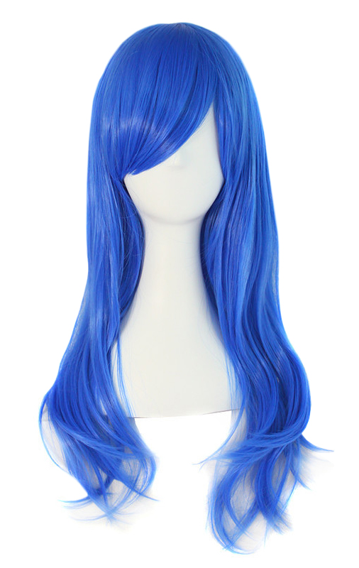 perruque longue bleue