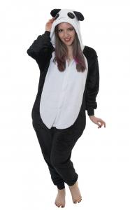 Kawaii black and white panda jumpsuit, japanese cosplay kawaii kigurumi pajamas