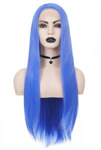 Long Straight blue Front Lace Wig 70cm, Fashion Cosplay
