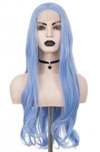 Long wavy blue hair Front Lace Wig 70cm, fashion cosplay