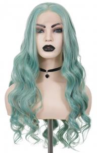 Long wavy turquoise hair Front Lace Wig 65cm, fashion cosplay