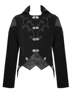 Black velvet jacket with elegant embroidery and black vintage pattern aristocrat gothic