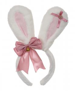White and pink bunny rabbit ear headband, kawaii cute lolita