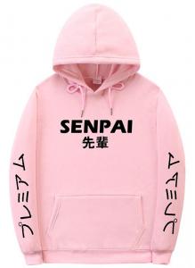 Pink Senpai hoodie, cute kawaii japan manga