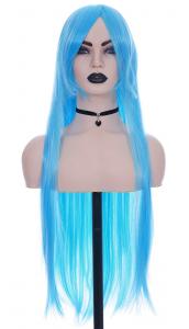 Light blue long straight wig 80cm, Cosplay