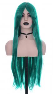 Green long straight wig 80cm, Cosplay