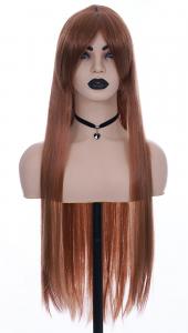 Chestnut brown long straight wig 80cm, Cosplay
