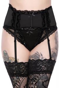 She\'s Poison Garter black Belt with lace, KILLSTAR sexy gothic lingerie
