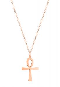 Rose gold color small Egyptian ankh necklace, vampire immortality occult
