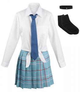 Kitagawa Marin schoolgirl outfit cosplay, blue and white, My Dress Up Darling